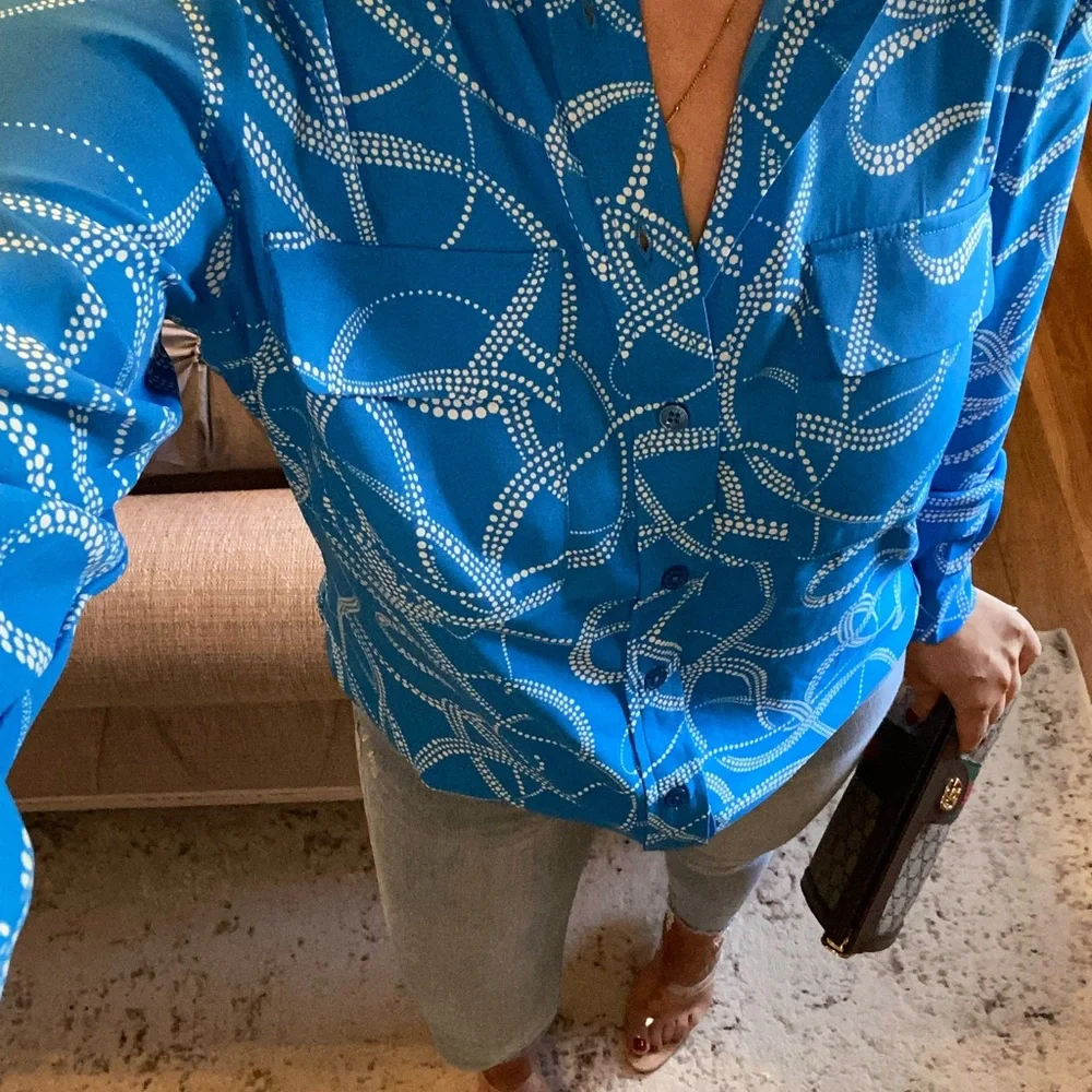 New💙Spring blue blouse - Picture 5 of 6